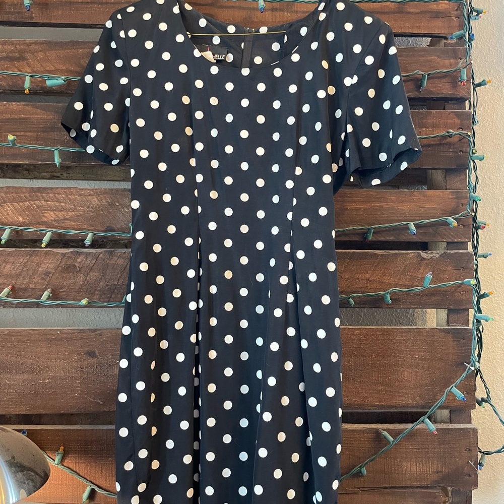 MyMichelle polka dot black and white dress - Picture 1 of 2